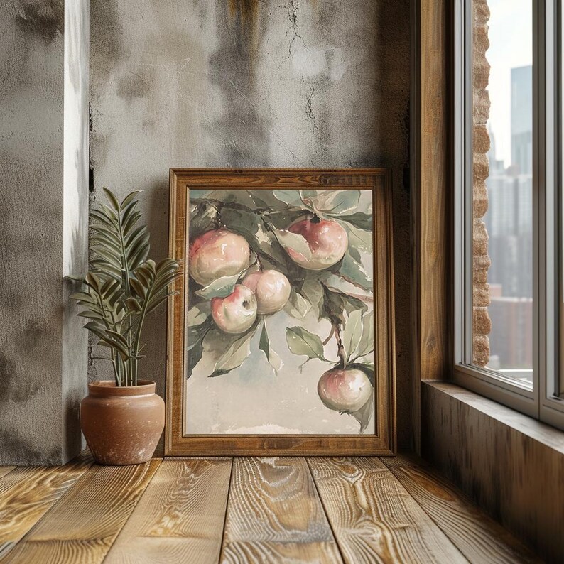 Vintage Apple Tree Print Rustic Farmhouse Kitchen Wall Decor Printable