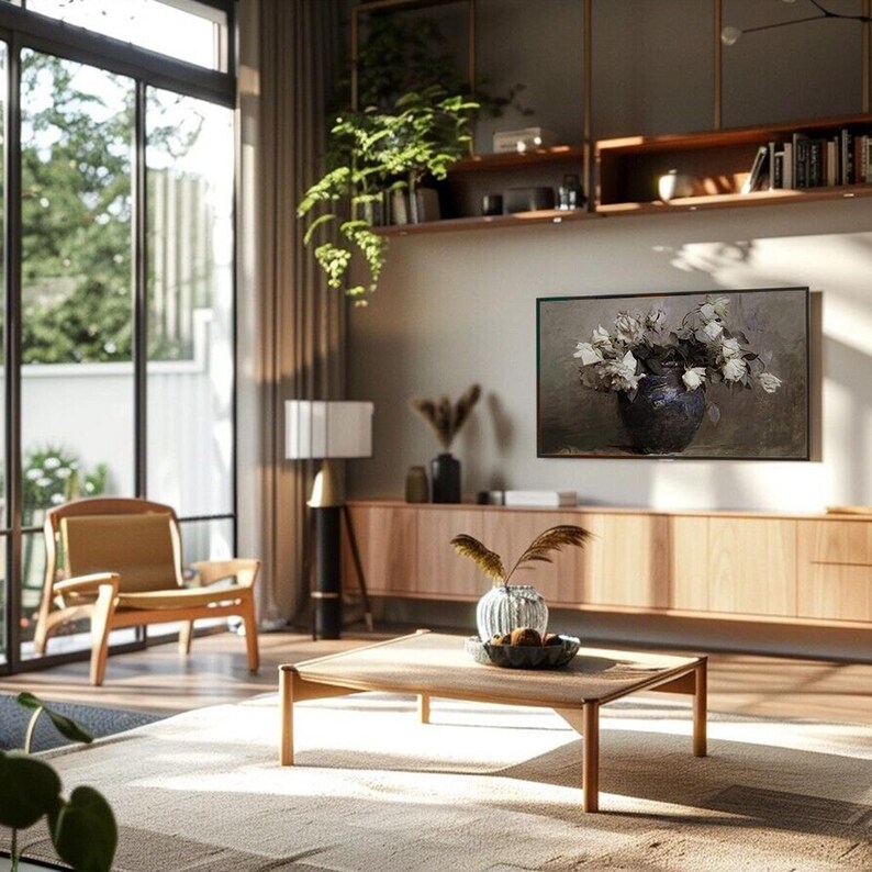 Roses Frame TV Art Vintage Flower Still Life Digital Download Botanical