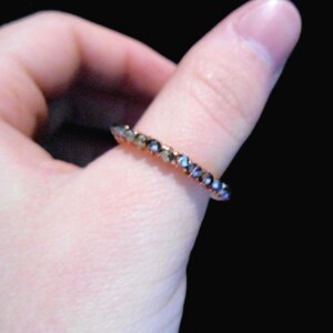 Copper Wire Ring With Cute Stormy Purple Beads