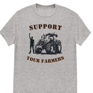 T-shirt Soutenez vos agriculteurs, T-shirt d'agriculteur, Soutien aux agriculteurs, Vie à la ferme, Agriculteur, Manifestations, France, Royaume-Uni, Allemagne, Belgique, Pays de Galles, T-shirt de protestation