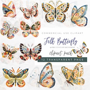 Clipart di farfalle popolari, clipart PNG trasparenti, insetti, illustrazioni di farfalle, uso commerciale