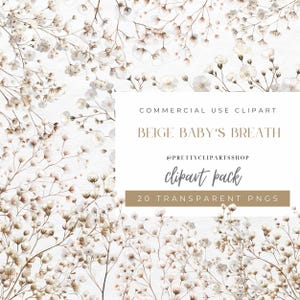 Bege Baby's Breath Aquarela PNG Clipart, Flores Gypsophila, Convite De Casamento Clipart, Flor Aquarela PNG, Coroa Floral Neutra