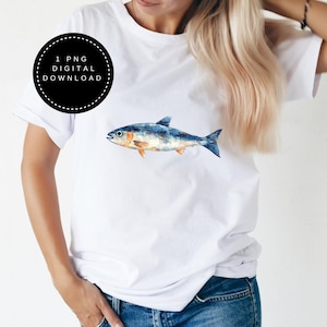 Esthétique pêcheur Clipart Png, Clipart Png de sardines, dessins de pêcheurs, clipart nautique Png poisson, Grand Millénaire, aquarelle png