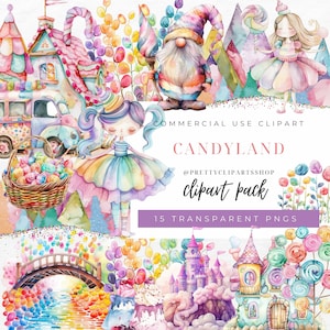 Candyland Clipart PNG: Domek z cukierków, Zamek księżniczki (Użycie komercyjne)