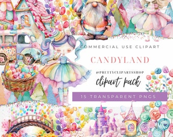 Candyland Clipart PNG: Candy House, Princess Castle (Commercial Use)