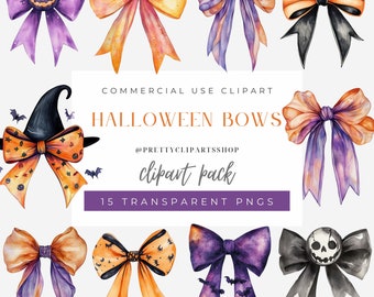 Halloween Bow PNG Clipart: Spooky Coquette Bows (Digital Download)