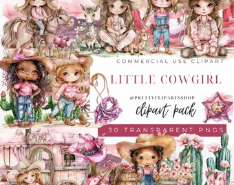 Cute Cowgirl Clipart, Pink Cowgirl PNG, Baby Girl Cow Girl Clipart Bundle, Wild West, Cowboy PNG Cowgirl Boots, Western Clipart, Baby Shower