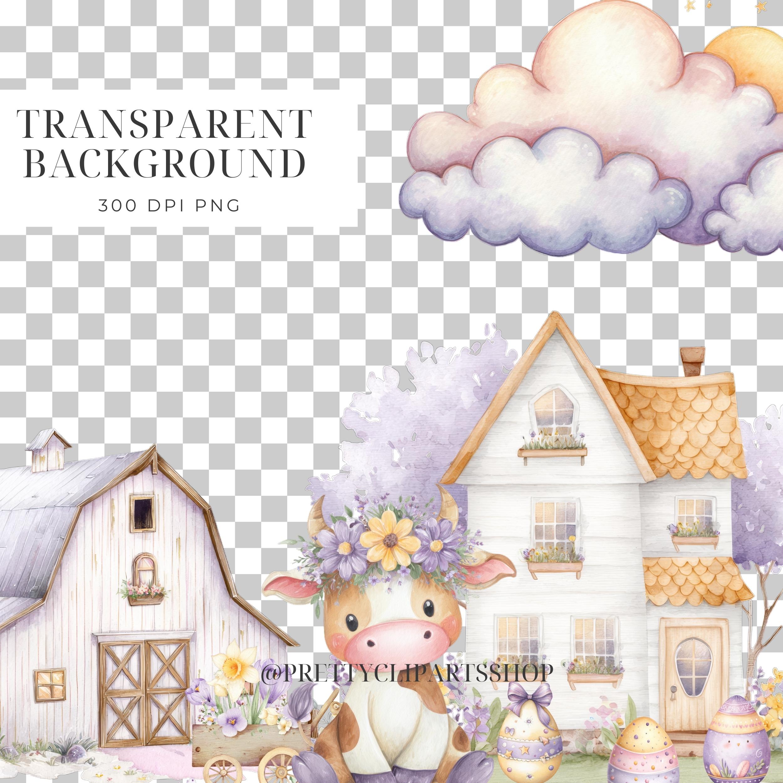 Spring Farm Animals Easter PNG Watercolor Clipart Bundle Set Digital ...