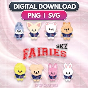 Stray Kids SKZ Fairies Baby SKZOO Baseball - svg, png - Stay KPop Sticker Vector files Cricut and Silhouette