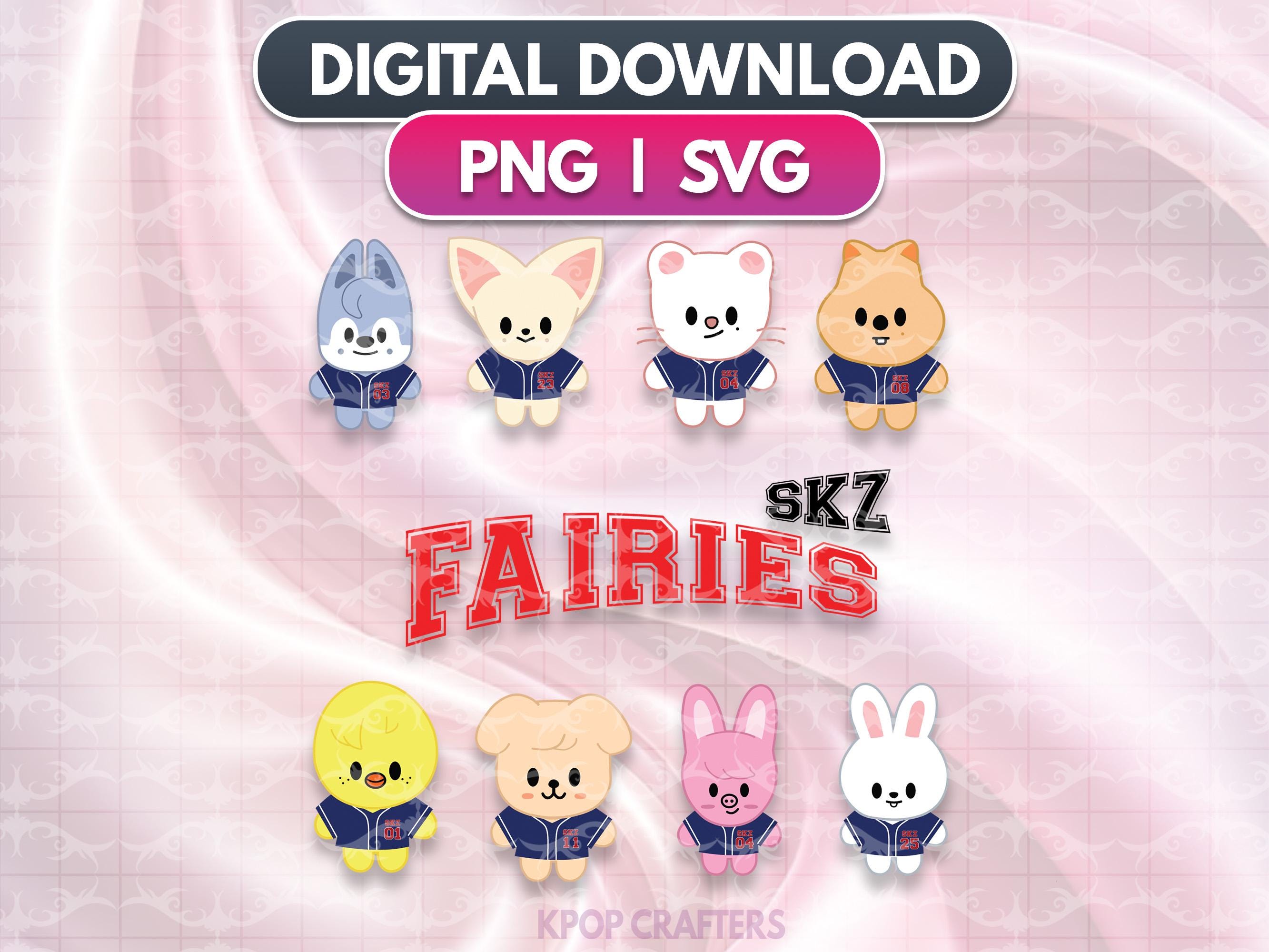 Stray Kids SKZ Fairies Baby SKZOO Baseball - svg, png - Stay KPop Sticker Vector files Cricut and Silhouette