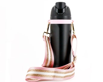 Shoulder strap for Owala 24 Oz Tumbler | Owala carrier | Owala Holder | BPA Free | no toxic chemicals | pink white gold | glitter sparkle