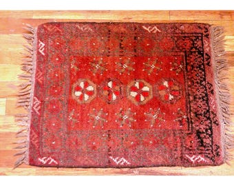 Antique Turkish Prayer Rug Wall Hanging  19" x 26" Hand Knotted Wool