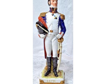 Statuetta antica Scheibe Alsbach raffigurante Napoleone, Generale Lepic, Germania, da 25 cm.