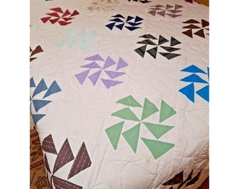 Trapunta in cotone fatta a mano 81&quot; x 97&quot; - Grande Queen