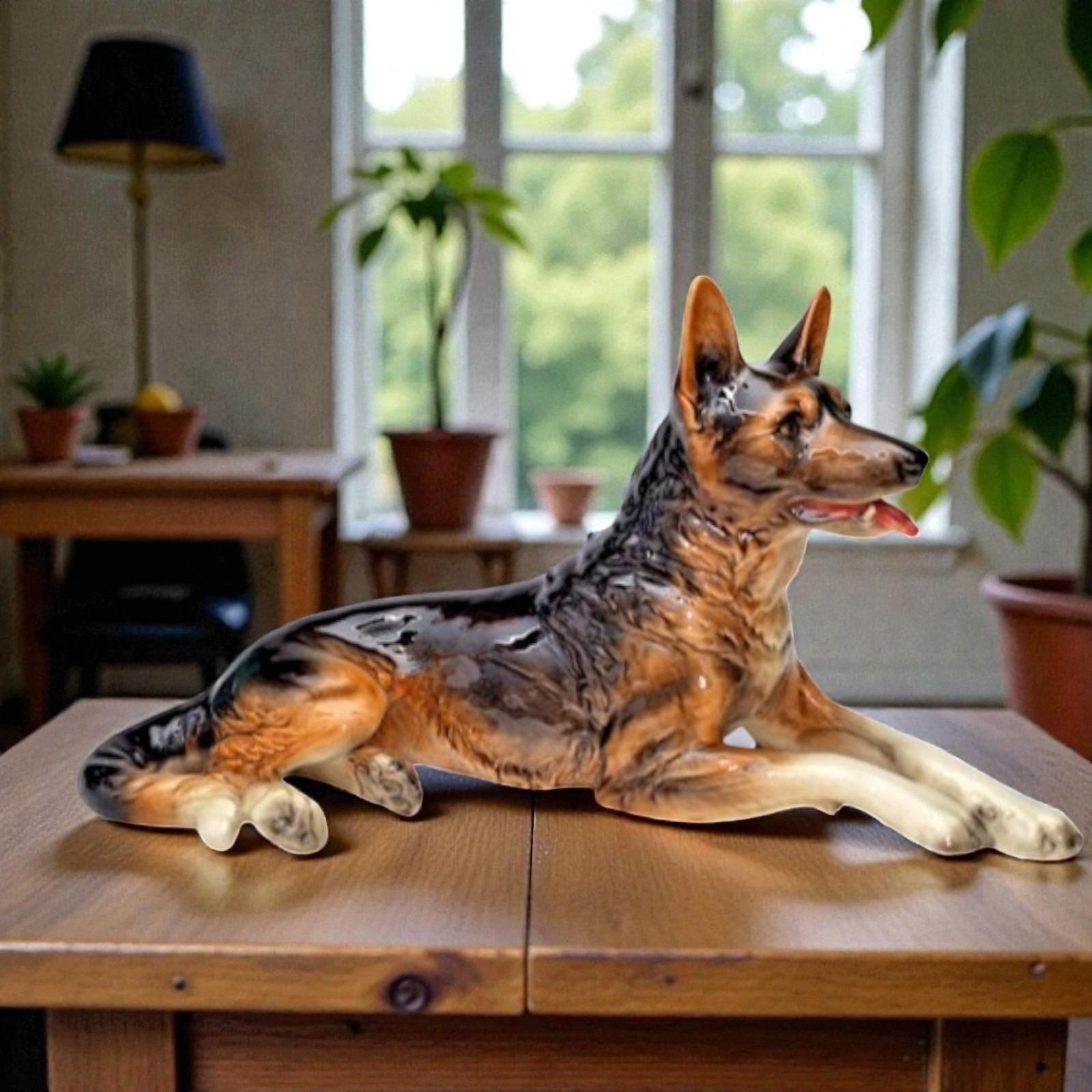 Vintage Goebel German Shepherd Large Dog 17 X 9 Porcelain W
