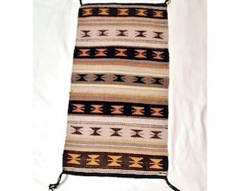 Mabel Benally Navajo Rug Wall Hanging Crownpoint Rug Weavers13" x 25"