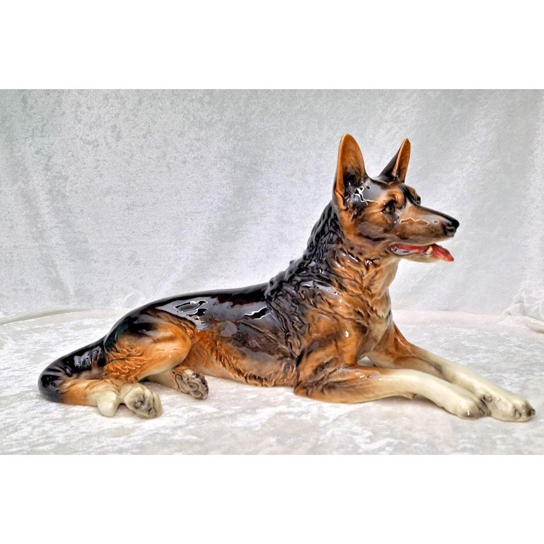 Vintage Goebel German Shepherd Large Dog 17 X 9 Porcelain W