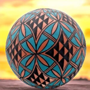 Doniczka na nasiona Acoma Pottery Geometryczny wzór sygnowany 8" wys. x 8" gł. Pueblo Pottery