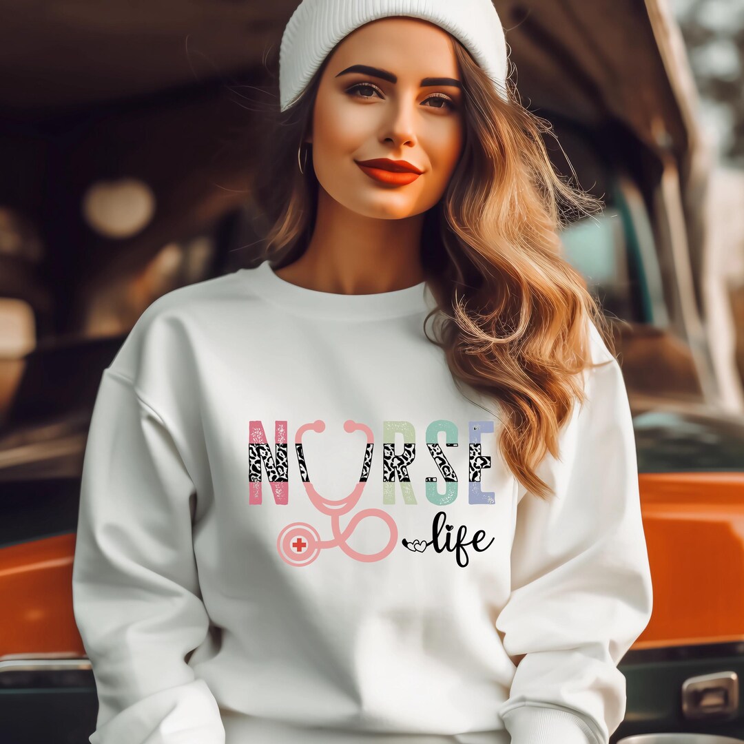 Animal Nurse Pattern Print Women Men Pullover Hoodie