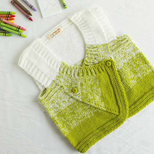 Débardeur vert bébé garçon, gilet en tricot bébé garçon, vêtement bébé douillet, cadeau pour bébé garçon, cadeau pour mère, tricot main pour bébé, cadeau pour jeune garçon