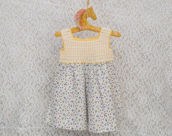 Yellow Crochet Cotton Little Girl Dress, Organic Baby Crochet Clothes, Cotton Baby Dress, Holiday Dress, Kids Fashion, Butterfly Girl Dress