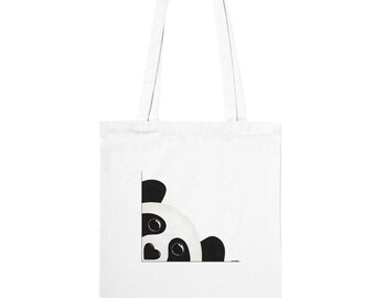 Cute Panda Tote Bag - Double-Sided - Peekaboo Collection #3