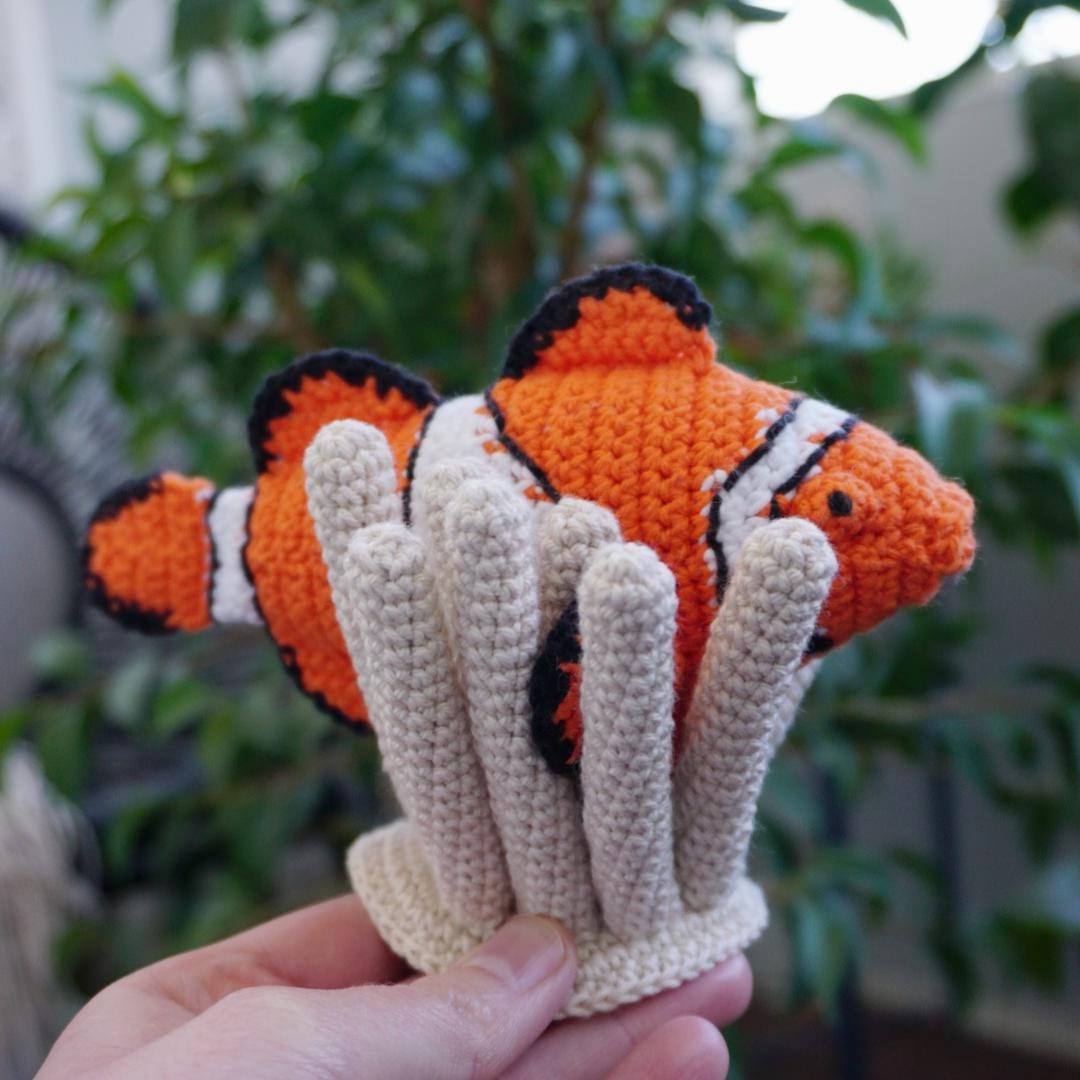Clownfish With Sea Anemone Realistic Plushie Crochet Pattern (PDF ...