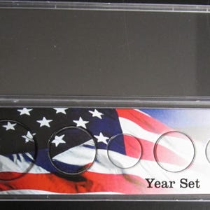 5 slot coin holder for Year Set 50 cent - 1 cent. 5 slots for 01,05,10,25,50 cent Current USA coins. Coins not included.