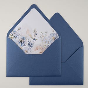 Buste blu reale con fiori blu navy con fodera fatte a mano