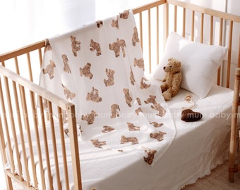 Teddybeer Hydrofiel doek - Perfect voor Baby's en Kinderen - Baby swaddle - 100% biologisch katoen