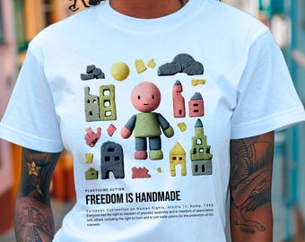 Plasticine action unisex organic cotton t-shirt, Free Palestine, Palestine action tshirt, suport Palestine tee, stop genocide Palestine tee
