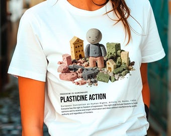 Free Palestine unisex organic cotton t-shirt, Plasticine action, Palestine action tshirt, suport Palestine tee, stop genocide Palestine tee
