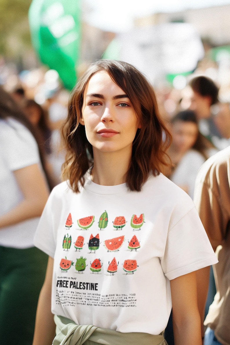 パレスチナ支援Tシャツ（ユニセックス）、「停戦」Tシャツ、「パレスチナ支援」Tシャツ、「パレスチナ虐殺阻止」Tシャツ、「戦争阻止」Tシャツ 画像 5