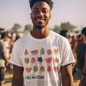 パレスチナ支援Tシャツ（ユニセックス）、「停戦」Tシャツ、「パレスチナ支援」Tシャツ、「パレスチナ虐殺阻止」Tシャツ、「戦争阻止」Tシャツ 画像 6