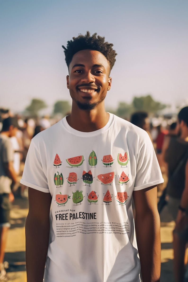 パレスチナ支援Tシャツ（ユニセックス）、「停戦」Tシャツ、「パレスチナ支援」Tシャツ、「パレスチナ虐殺阻止」Tシャツ、「戦争阻止」Tシャツ 画像 6