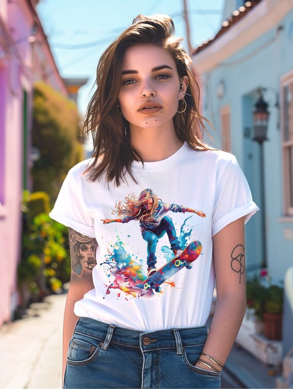 Skate culture, Skate girl T-shirt, skate woman, skate girl, skate or die, gifts for skaters, Women Empowerment,skate shirt, Feminist t-shirt