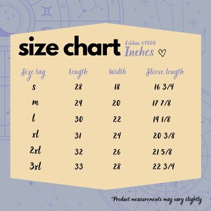 May include: Size chart for Gildan 64000 t-shirts in inches. The chart shows the size tag, length, width, and sleeve length for sizes S, M, L, XL, 2XL, and 3XL.