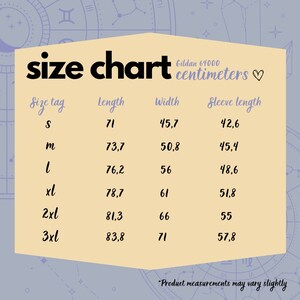 May include: Size chart for Gildan 64000 t-shirts in centimeters. The chart shows the size tag, length, width, and sleeve length for sizes S, M, L, XL, 2XL, and 3XL.