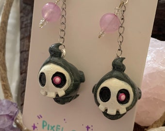 Pokémon Duskull Earrings Orecchini Ghost Dark Handmade Shiny Videogame Nintendo