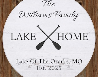 Custom Lake House Sign - Personalized Wood Lake Home Decor