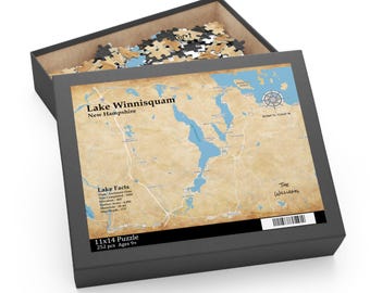 Lake Winnisquam Puzzle | New Hampshire See Puzzle | Malerische NH Geschenk | Seenland Puzzle | Cabochon Dekor Puzzle | Urlaub Souvenir.