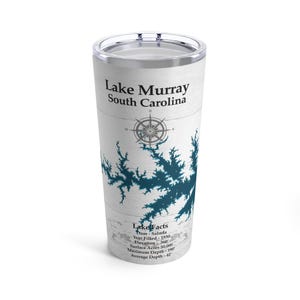 Lake Murry Personalized Tumbler Gift For Boaters and Lake Lovers Decor, Custom Tumbler Lake Murray Lake Map, Lake Map Gift Choose Background