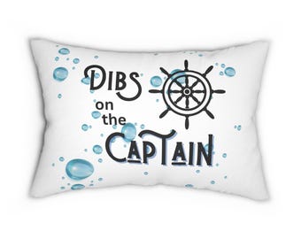 Dibs on Captain Lake Leben Kissen | Indoor Outdoor Dekokissen | Kabine Porch Decor | Maritimes Cottage Kissen | Rustikales See-Haus-Kissen