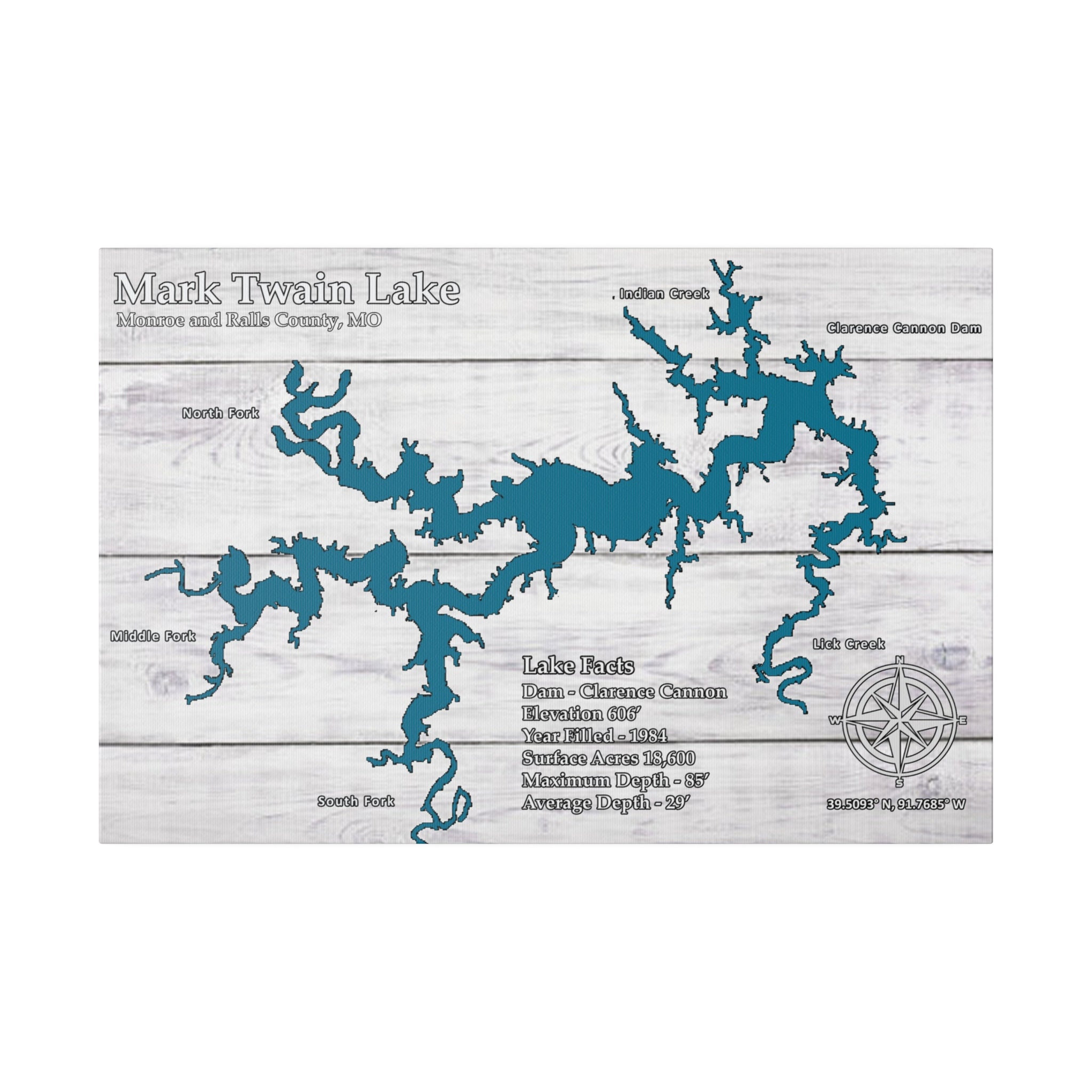 Mark Twain Lake Map Wood Etsy - Il Fullxfull.5892418308 1758