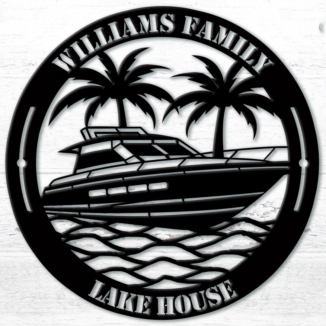 Metal Outdoor Sign Custom Text for Lake House Decor - Personalized ...