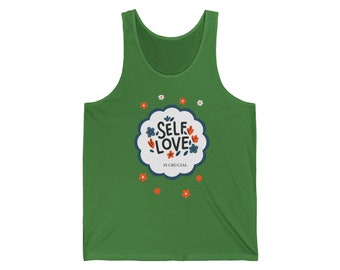 Unisex Jersey Tank, Fun colorful yoga tank, great gift for women, positive saying