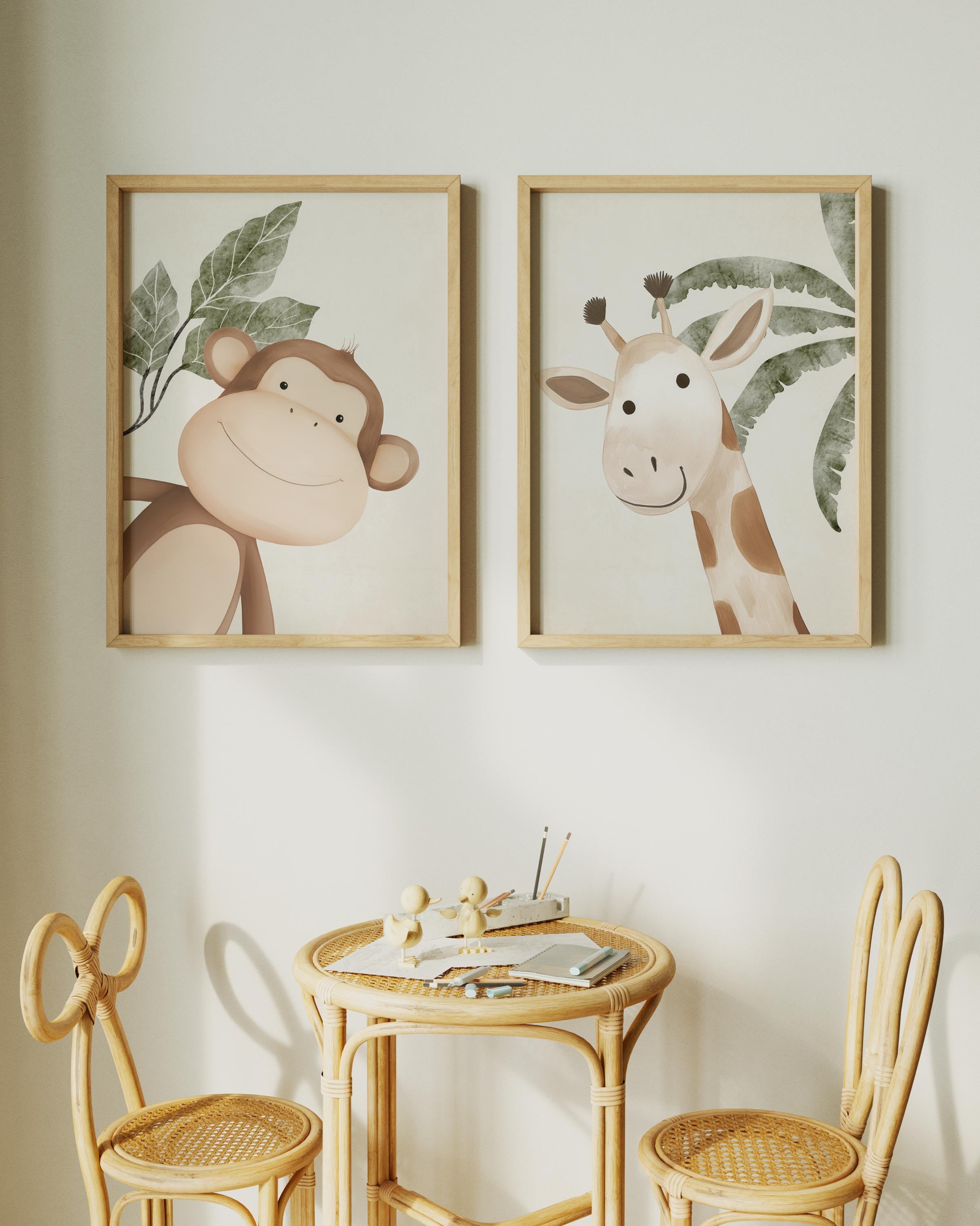 Safari Animal Nursery Print, Boho Jungle Wall Art - Etsy