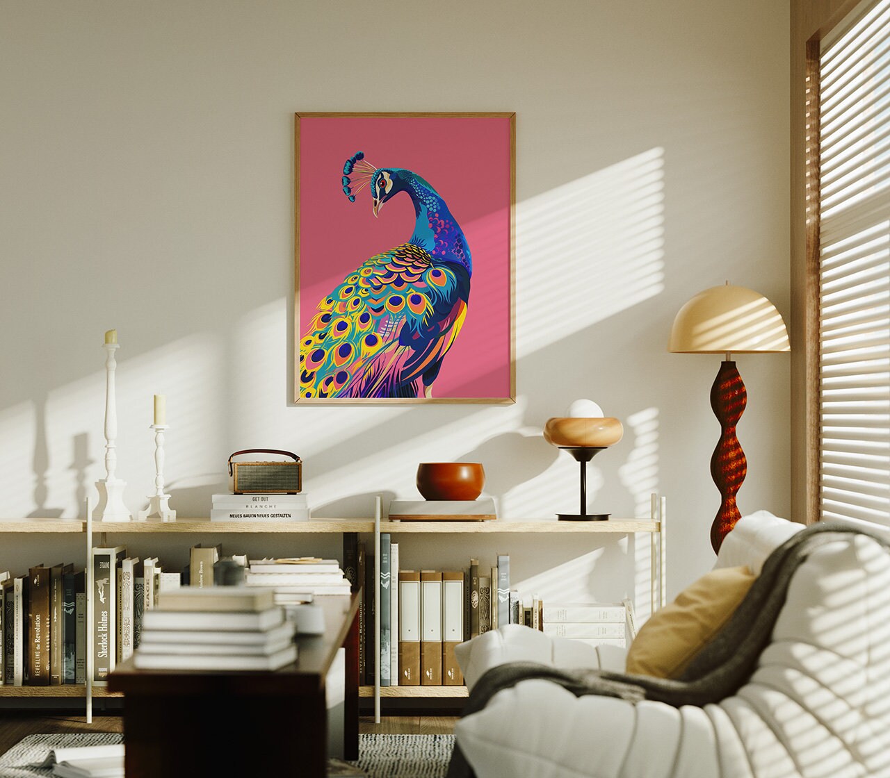 Peacock Wall Art, Colorful Animal Print, Pink Poster, Animal Prints ...