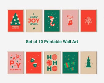 Christmas Print Set | Holiday Gallery Wall Art (Digital Download)