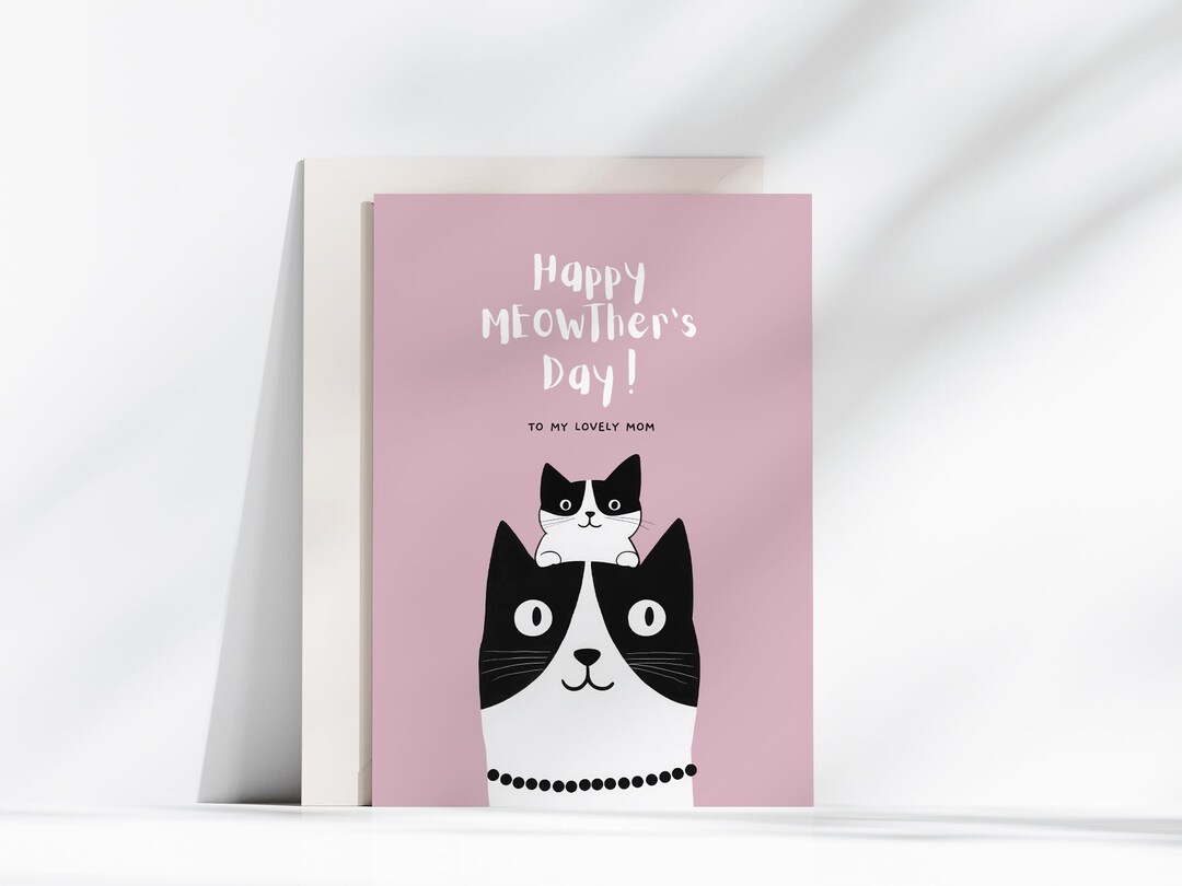 Funny Mother's Day Card Printable Cute Mothers Day Card Cat Lover Card ...